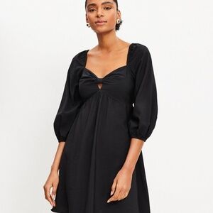 LOFT Knotted Long Sleeve Swing Dress